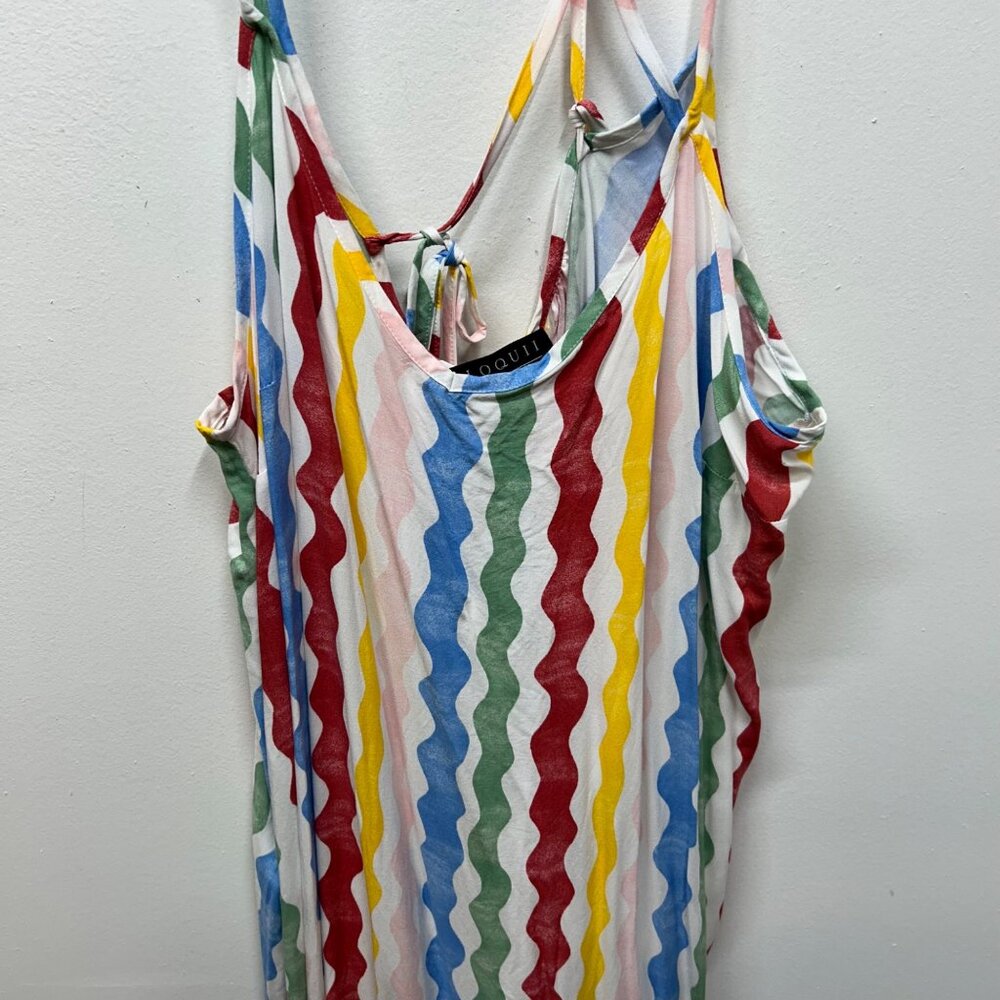 Eloquii Striped Maxi With Low Back Multi-Color St… - image 3